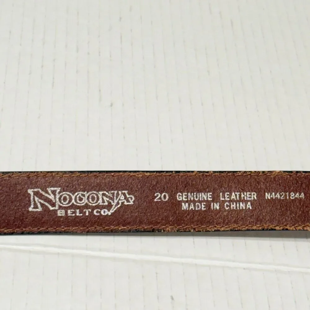 Nocona Youth Bay Apache Belt Brown Leather Bull Riding N4421844 Sz 20 READ